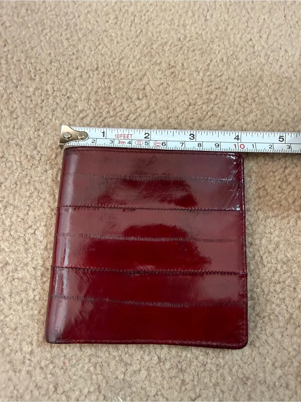 Vintage 1980’s oxblood Burgundy ell skin bifold  men’s wallet